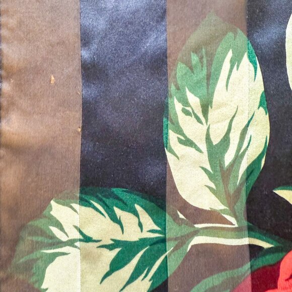 Adrienne Vittadini Vintage Silk Scarf Moody Garden Florals 80s Designer Stmt - Picture 6 of 6